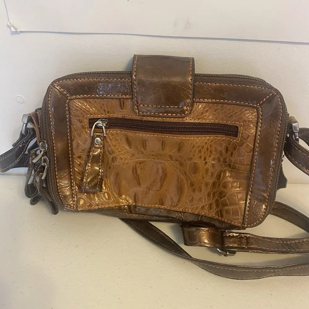 90s Bag Hippie Boho Crossbody Fairycore Y2K Vintage Purse Crock Embossed Western